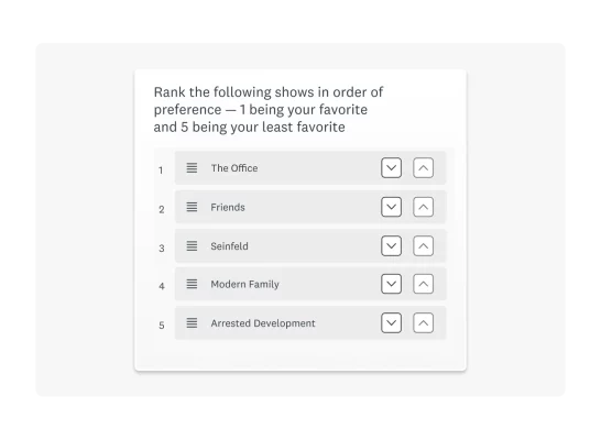 Ranking survey question example