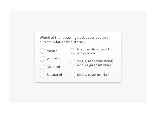 marital status demographic survey question