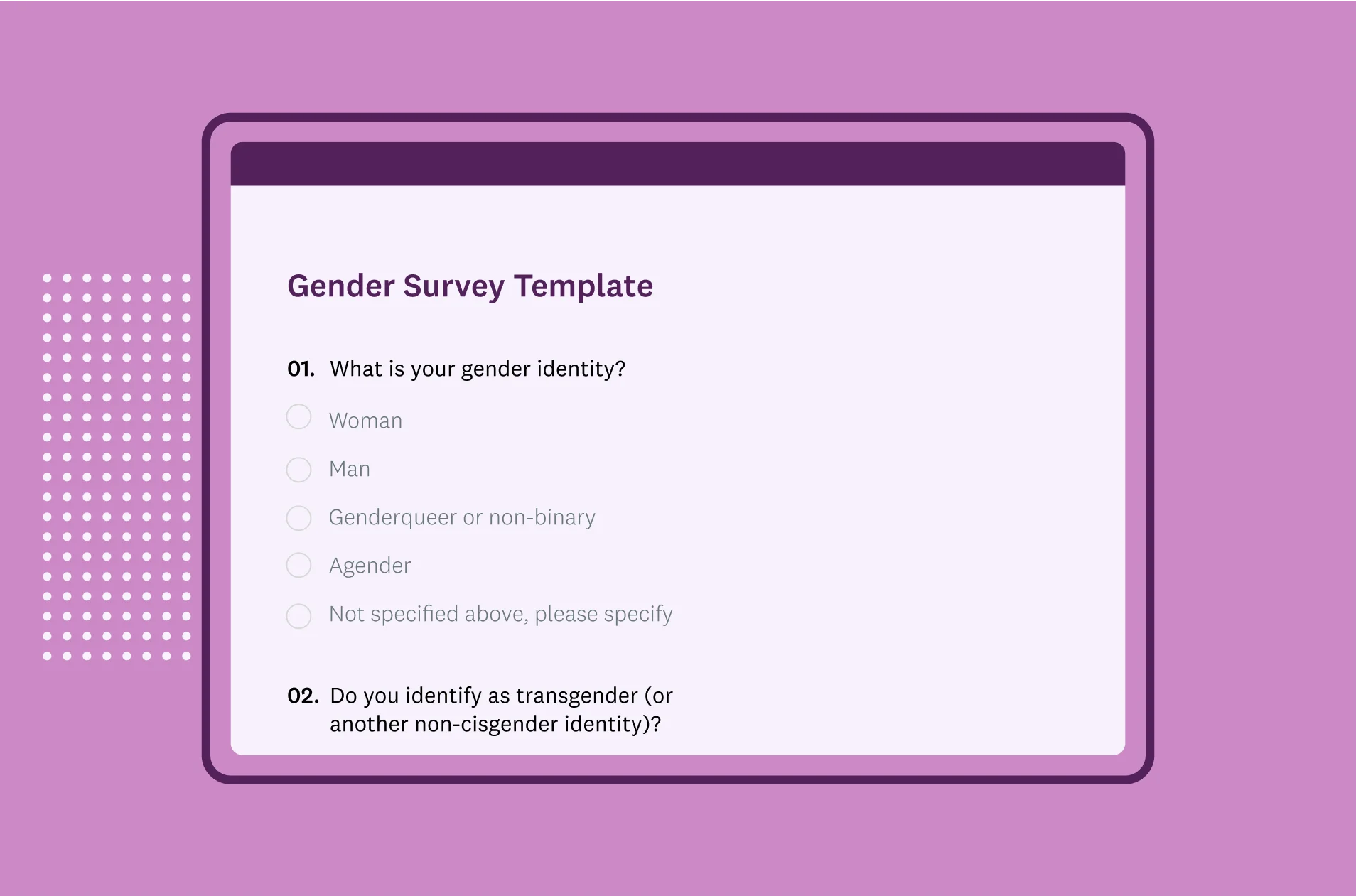 Screenshot of SurveyMonkey gender template