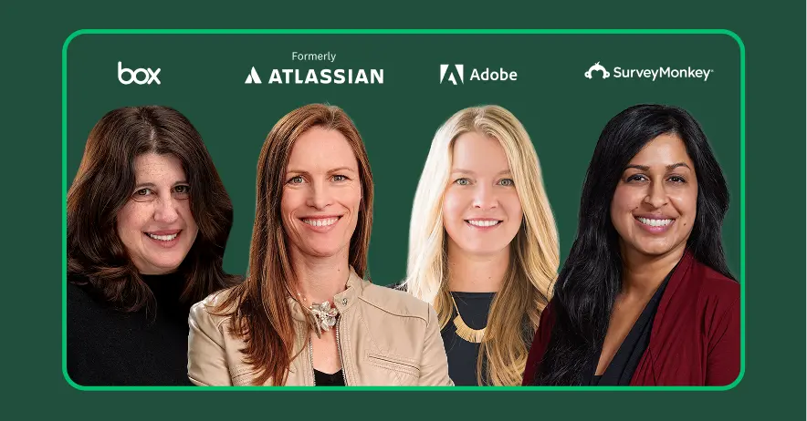 Pictures of marketing leaders from Box, Atlassian, Adobe and SurveyMonkey