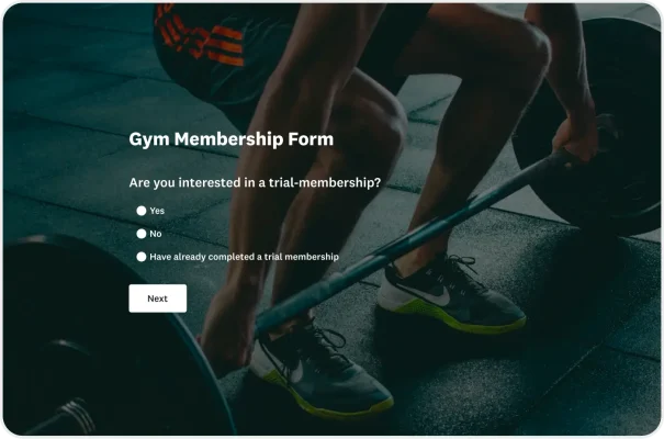 Gym Membership Form Template