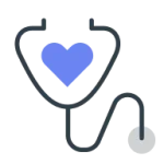 Stethoscope icon with heart