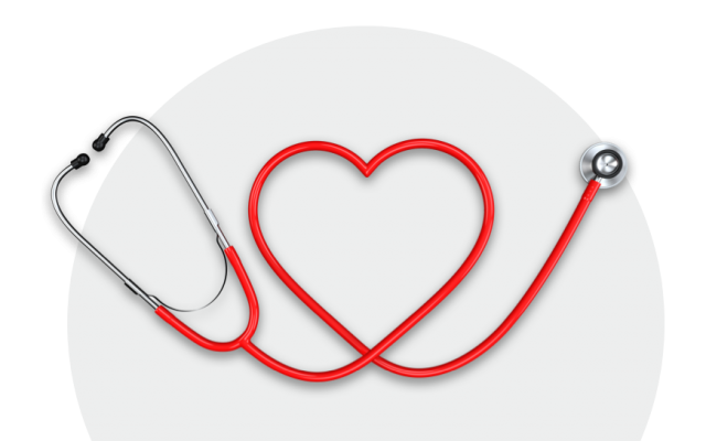 Stethoscope shaped as a heart
