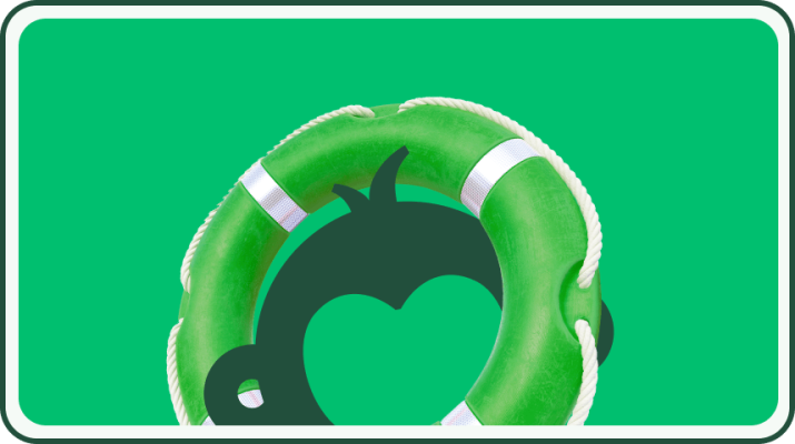 Goldie-aap die een reddingsboei gebruikt