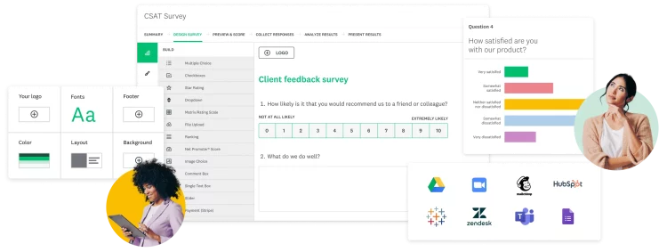 Screenshot of CSAT survey creation in SurveyMonkey product