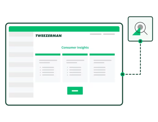 Screenshot of SurveyMonkey consumer insights reports for Tweezerman