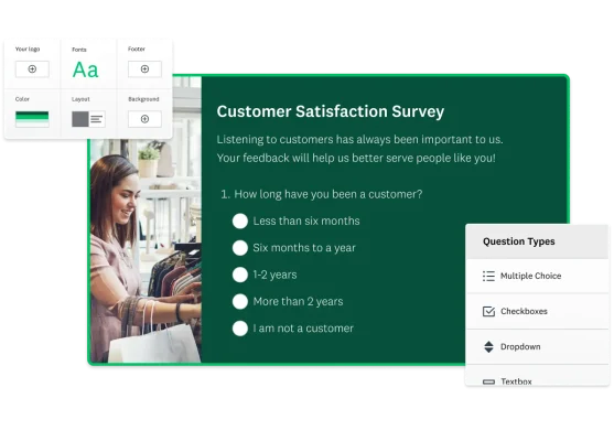 Screenshot of customer satisfaction survey being built in SurveyMonkey