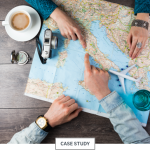 People pointing at a map with a "case study" subhead