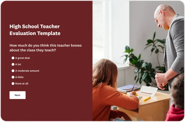 High School Teacher Evaluation Survey Template