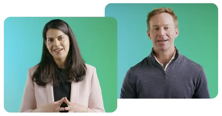 Two people giving a presentation