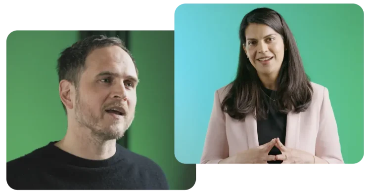 Two people giving a presentation