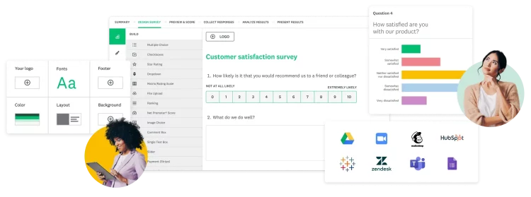 Screenshot of CSAT survey creation in SurveyMonkey product