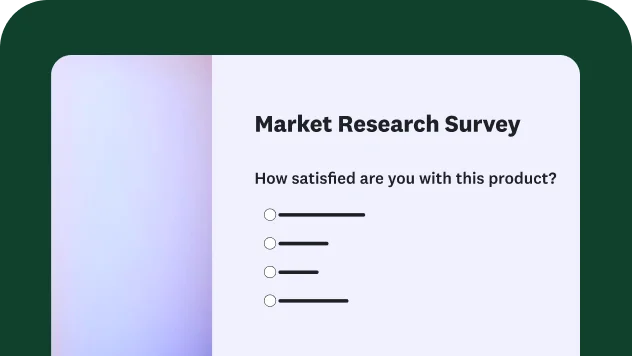 Screenshot of market research survey template