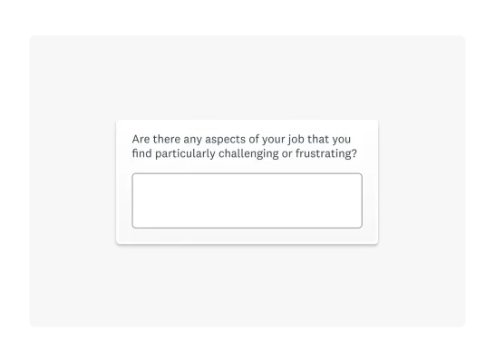 Example of a survey question asking about whether you find your job challenging or frustrating