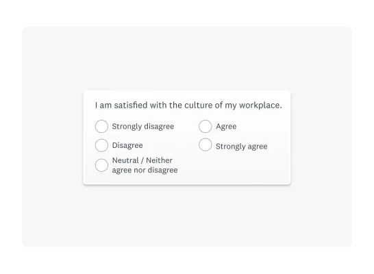 Likert scale question example in survey format