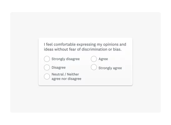 Multiple choice question example in survey format