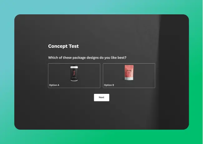Concept testing survey question