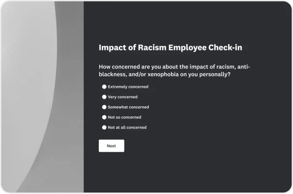 Impact of Racism Employee Check In Survey Template