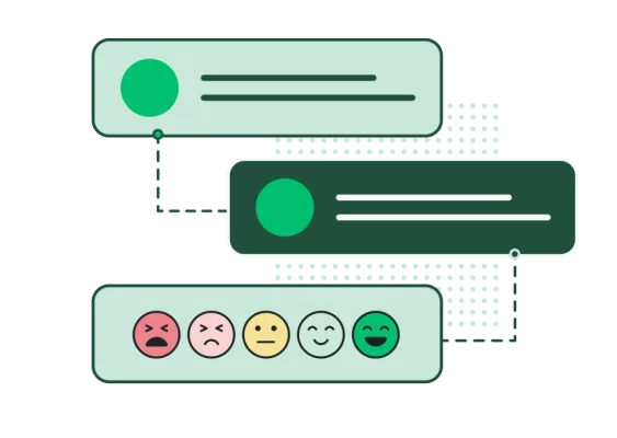 帶有微笑和皺眉表情符號的聊天對話框