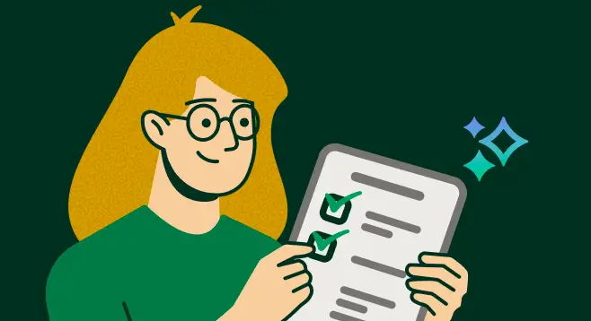 Graphic of person holding a checklist