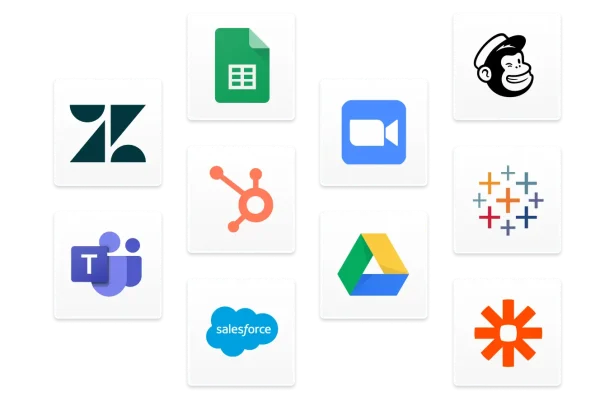 Logos de Tableau, Microsoft, Salesforce et d’autres entreprises avec lesquelles SurveyMonkey propose des intégrations