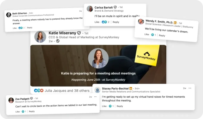 Screenshots of various LinkedIn comments