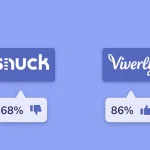 Graphic illustrating logo design testing comparing consumer approval for the Snuck and Viverly logos