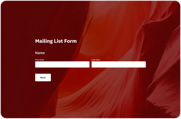 Mailing List Form Template