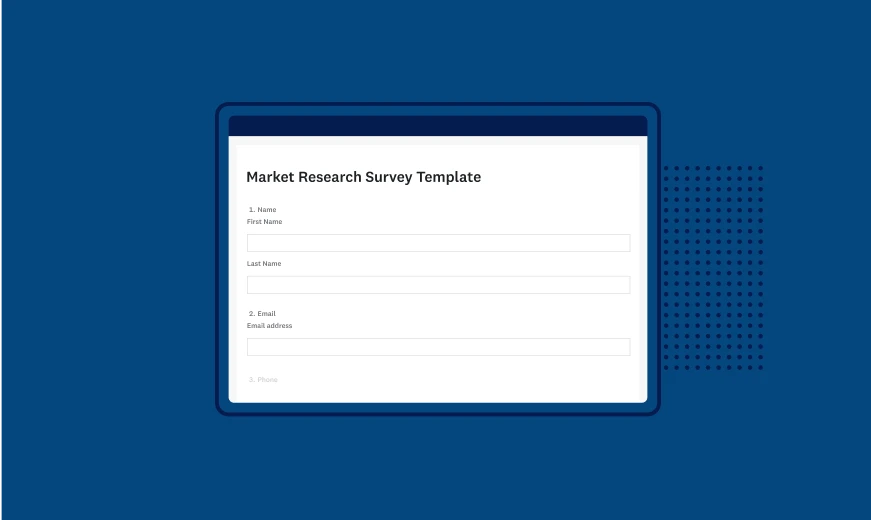 Screenshot of SurveyMonkey market research survey template