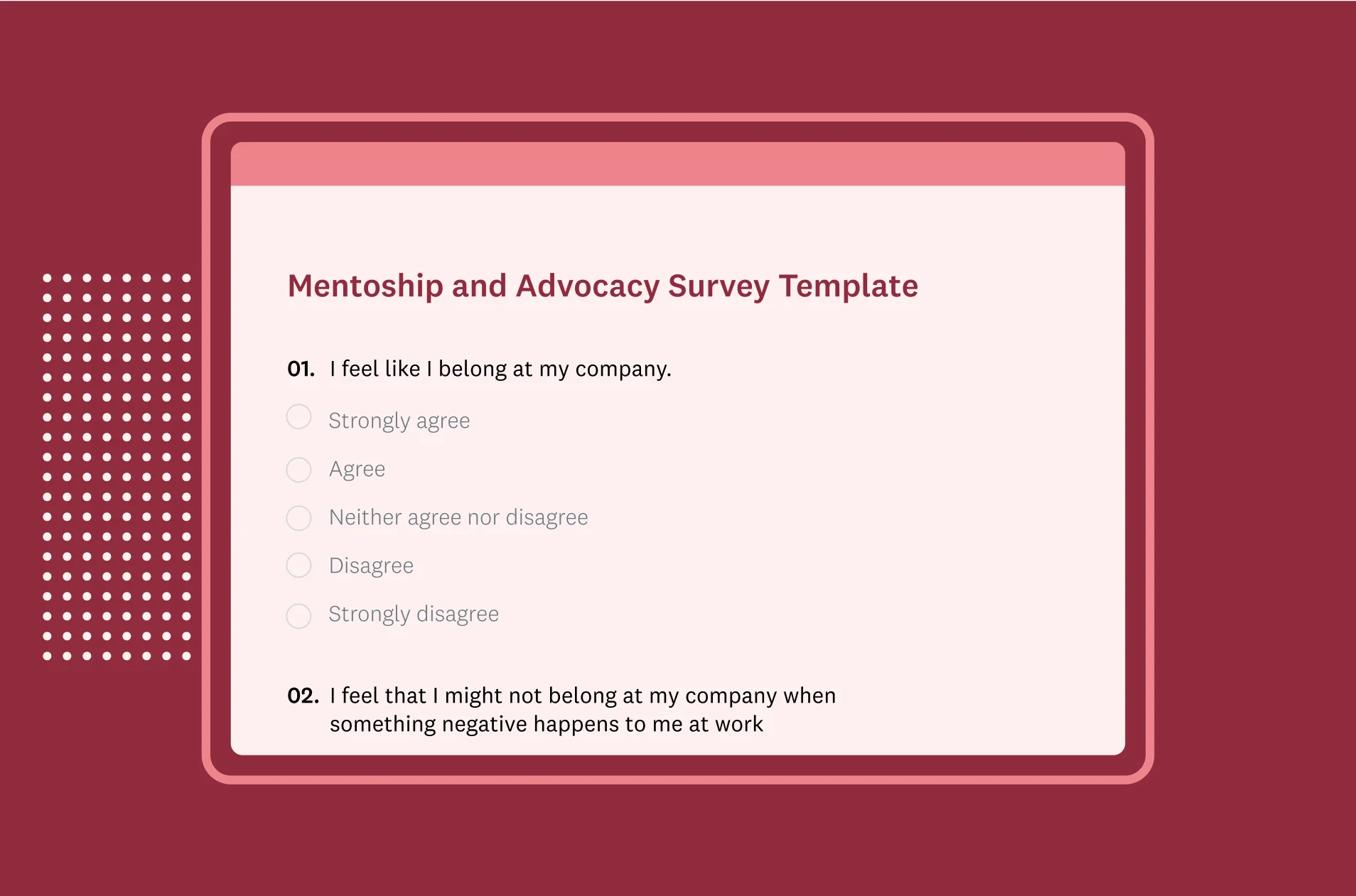 Screenshot of SurveyMonkey mentorship and advocacy survey template