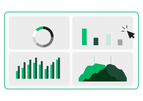 Screenshot of survey analysis charts and graphs on SurveyMonkey