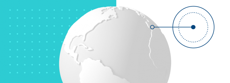 Pekar på en utvald marknad på en jordglob