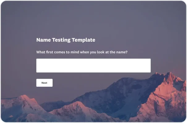 Name Testing Survey Template