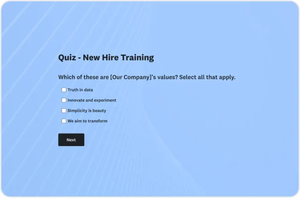 New Hire Training Quiz Template