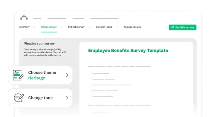 Screenshot of quick editor for survey creation
