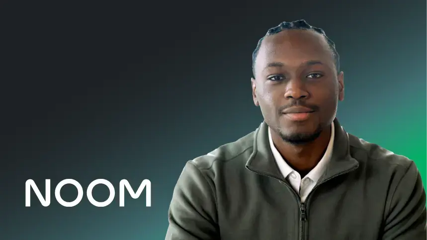 Headshot of man and Noom logo
