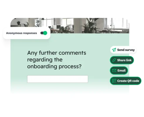 Survey with the question "Any further comments regarding the onboarding process?"