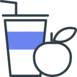 Drink and apple icon