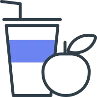 Drink and apple icon