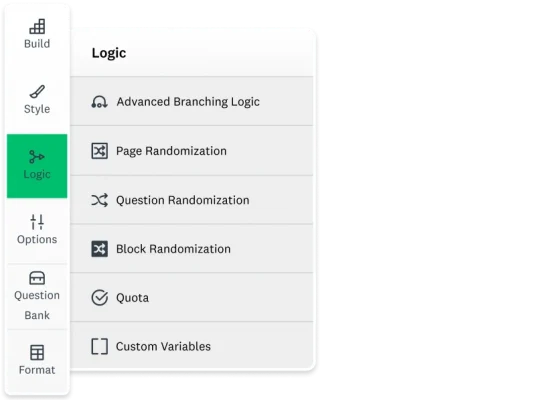 Screenshot of SurveyMonkey survey branching logic features