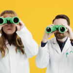 People with binoculars