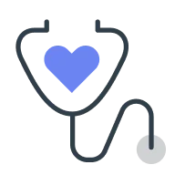 Stethoscope icon with heart