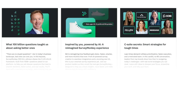 Titles and descriptions of various keynotes from the CuriosityCon 2025 event, including the opening keynote, product keynote, and industry keynote