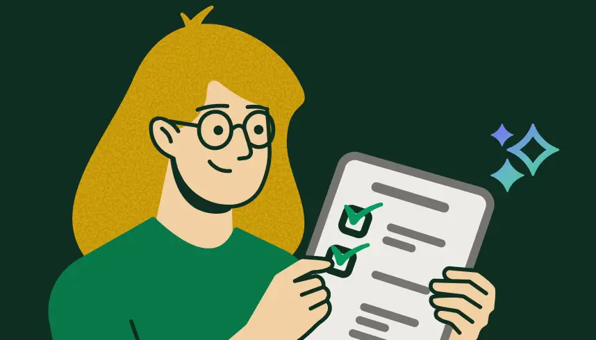 Illustration of person holding a checklist