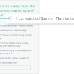 Game of Thrones question without skip logic