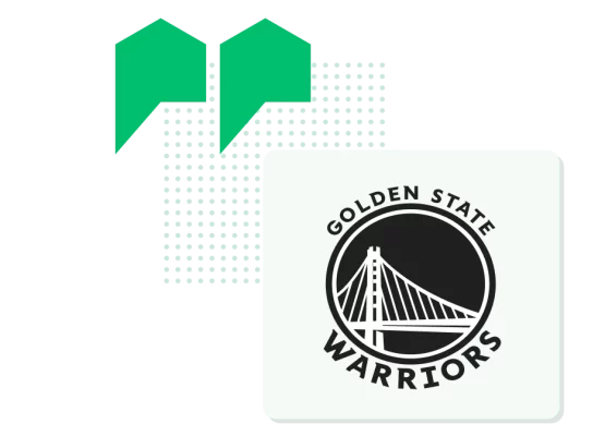 Quotation mark and Golden State Warriors logo