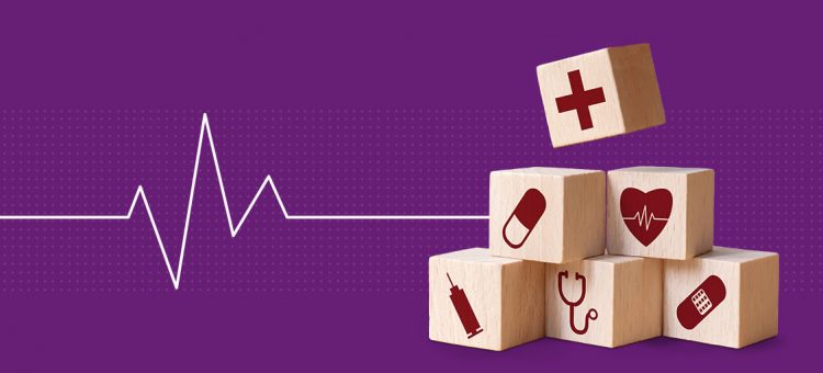 Blocks with healthcare symbols