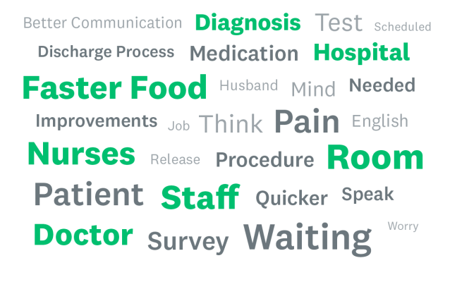 Patient experience word cloud
