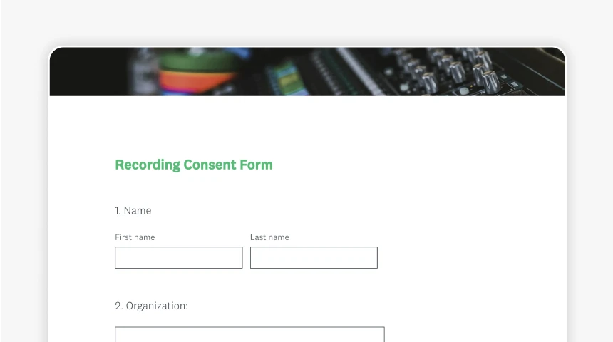 Screenshot of SurveyMonkey recording consent form