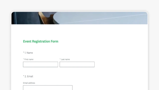 Screenshot of SurveyMonkey event registration form template